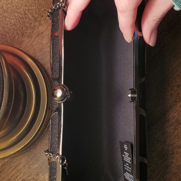 Bebe black metal geometric clutch - Picture 8 of 9